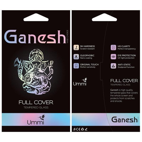 Захисне скло Ganesh (Full Cover) для Apple iPhone 17 / 16 Pro (6.3") Чорне 80907 фото