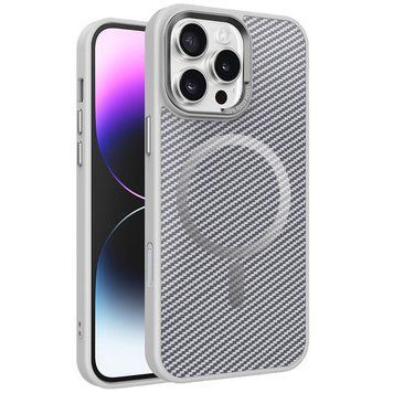 Чохол TPU+PC Carbon Mirage with Magnetic Fit для Apple iPhone 16 Pro Max (6.9") Grey 78113 фото