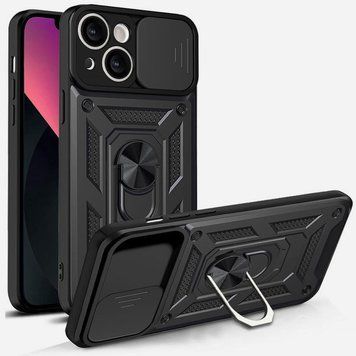 Чохол Ummi Camshield Serge Ring для Apple iPhone 14 (6.1") Чорний / Black 80865 фото