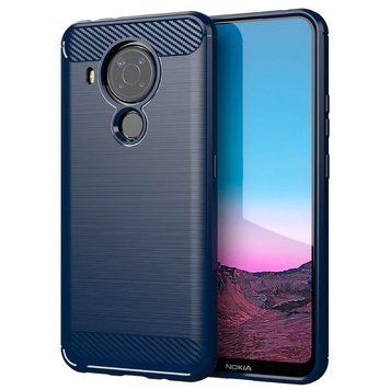 Чохол Lenuo Carbon Fiber для Nokia 5.4 Navy Blue 202773 фото