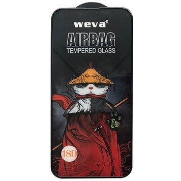Захисне 2.5D скло Weva AirBag для Apple iPhone 13 / 13 Pro / 14 / 16e (6.1") Чорний 65082 фото