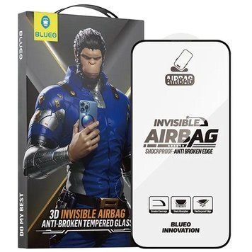 Захисне 3D скло Blueo Invisible Airbag для Apple iPhone 17 / 17 Pro / 16 Pro / 18 Pro (6.3") Чорне 80611 фото