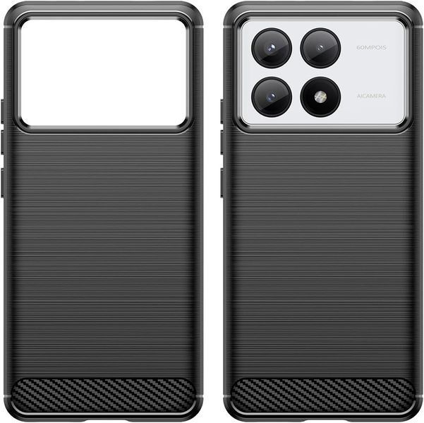 Чохол Lenuo Carbon Fiber для Poco X6 Pro 5G Black 203859 фото