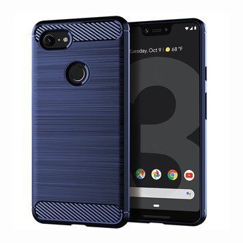 Чохол Lenuo Carbon Fiber для Google Pixel 3 Navy Blue 201711 фото