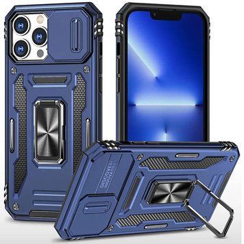 Ударостійкий чохол Camshield Army Ring для Apple iPhone 12 Pro / 12 (6.1") Синій / Navy 68270 фото