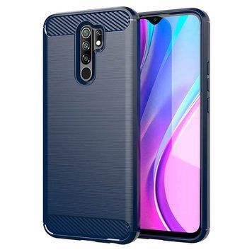 Чохол Lenuo Carbon Fiber для Redmi 9 Navy Blue 202808 фото