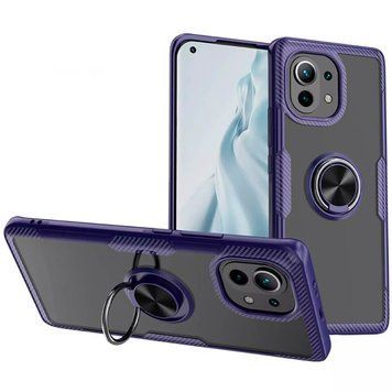 TPU+PC Чохол Deen CrystalRing для Xiaomi Mi 11 Blue / Transparent 202975 фото