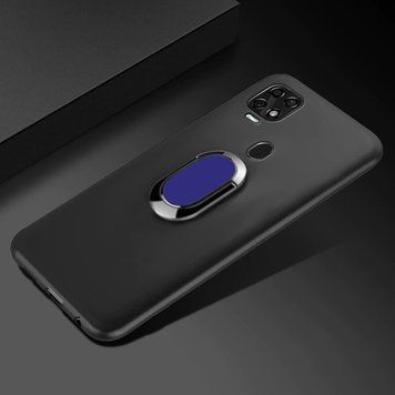 Чохол Shell Mate з кільцем для ZTE Blade V2020 Black / Синє Кільце 202198 фото