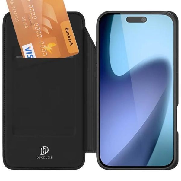 Чохол-книжка Dux Ducis з кишенею для візиток для Apple iPhone 17 (6.3") Чорний 80524 фото