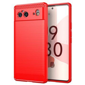 Чохол Lenuo Carbon Fiber для Google Pixel 6 Red 203388 фото
