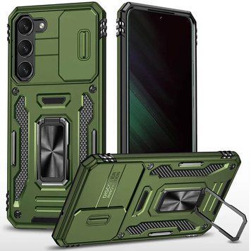 Ударостійкий чохол Camshield Army Ring для Samsung Galaxy S21 Оливковий / Army Green 68614 фото