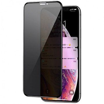 Захисне скло Privacy 5D для Apple iPhone 12 Pro / 12 (6.1") Чорний 40413 фото